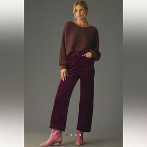 Colette Wide-Leg Corduroy cropped pants